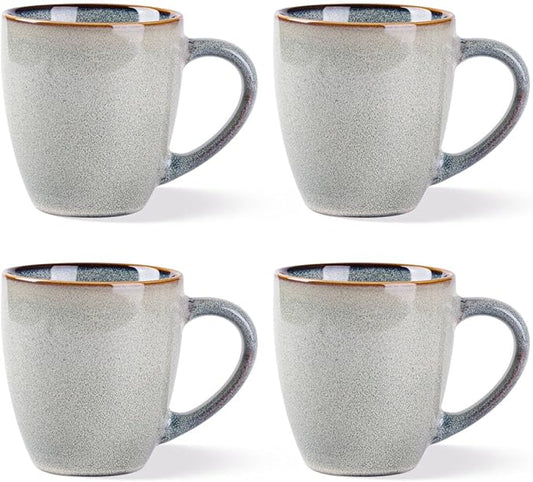 GBHOME Ceramic Coffee Mugs Set of 4, 12oz Stoneware Coffee Mugs Set For Dad Mom Women MEN, Light Weight Coffee Cups for Latte/Tea/Beer/Hot Cocoa, Dishwasher & Microwave Safe