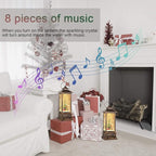 House & Garden Decoration,Christmas Lantern with 8 Pieces of Music,Sparkling Crystal Keep Circling Around The Snowman Families Music Box as a (Christmas Tree)