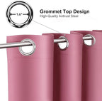 ChrisDowa Small Window Curtains 40 inches Long for Bedroom - Grommet Short Thermal Insulated Room Darkening Curtains for Kitchen (2 Panels, Pink, 29 x 40 Inch)