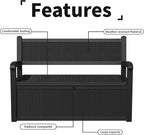 80 Gallon Storage Bench Waterproof and Lockable,Deck Box Outdoor Storage Furniture for Patio,Garden,and Porch – Perfect for Storing Garden Tools and Cushions(Black)