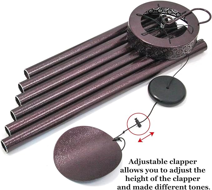 Large Wind Chimes with 6 Heavy Tubes for Outside Deep Tone - 48" Wind Chimes Outdoor Clearance, Deep Tone, Windchimes Outdoors, Memorial, Sympathy Gift, Garden Patio Yard, Home Decorate-Bronze