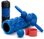 5 in1 Foam Roller Set, Trigger Point Foam Roller, Massage Roller Stick, Massage Ball, Resistance Band for Deep Muscle Massage Pilates Yoga,Fitness Exercise for Whole Body (Pure Blue)
