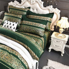 ABREEZE Bohemian Vintage Cal.King Size Floral Cotton Bedding Set 3Pcs Duvet Cover Set Boho Green Paisley 100% Egyptian Brushed Cotton Reversible Home Bedding Collection