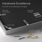 Homeforia A1 Poster Frame Silver, High End Metal A1 Large Picture Frame Silver with Mat A2 for Photo, 23.4x33.1 Frames Matted to 16.5x23.4 Print, 23.4 by 33.1 Frame, Tempered Glass, Wall Kit, Set of 1