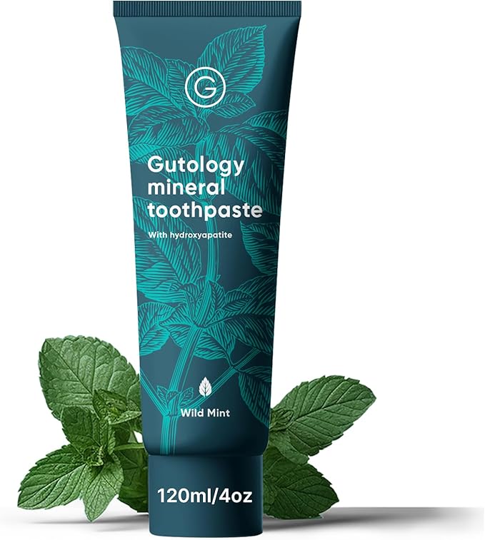 Natural Probiotic Hydroxyapatite Toothpaste Fluroide Free Toothpaste 120ml 4.2 Oz Remineralising Suitable for Adults & Children Helps Sensitive Teeth and Whitening Wild Mint Flavour
