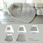 Maetoow Chenille Chunky Knit Blanket Throw （60×80 Inch）, Handmade Warm & Cozy Blanket Couch, Bed, Home Decor, Soft Breathable Fleece Banket, Christmas Thick and Giant Yarn Throws, Baby Blue