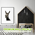 Funny Donkey Wall Decals - Peel and Stick Cute Window Stickers, Removable Vinyl Farmhouse Decor, Weird Gifts for Friends