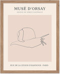 Poster Master Vintage Poster - Retro One Line Snail Drawing Print - Snail Line Art - Minimal Gift for Men, Women, Animal Lover - Abstract Wall Decor for Home, Office, 16x20 Beige Framed