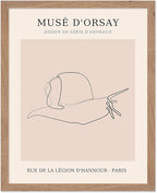 Poster Master Vintage Poster - Retro One Line Snail Drawing Print - Snail Line Art - Minimal Gift for Men, Women, Animal Lover - Abstract Wall Decor for Home, Office, 16x20 Beige Framed