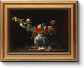 HUARCEY Gold Framed Vintage Wall Art for Living Room, Flowers Painting Prints Shelf Decor for Kitchen, Aesthetic Bedroom Wall Art, Autumn Gifts for Friends or Family - Fading 10L x 8W