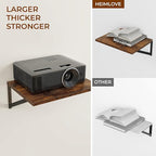 Heimlove Deep Floating Shelves for Wall, 12 Inch Deep Floating Shelves Set of 3, 16W x 12D Wood Wall Shelves, Wide Shelves with Metal Bracket for Living Room, Kitchen, Office, Bedroom - Rustic Brown