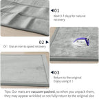 ACOMOPACK Baby Play Mat for Floor 1.3" Thick Memory Foam Play Mat 59"×71" Tummy Time Crawling with Non-Slip Bottom for Living Room,Nursery,Soft Velvet Playpen Mats for Kids,Infants（Light Grey）