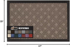 GORILLA GRIP 100% Waterproof All-Season WeatherMax Doormat, 47x35, US Designed Natural Rubber, Stain and Fade Resistant, Low Profile Indoor Outdoor Door Mats, Easy Clean Patio Mat, Taupe Basket Weave