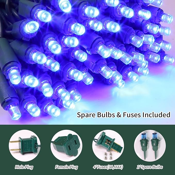 100 Count Blue - String Lights - 21.6FT LED Christmas Lights, Mini led Lights for Indoor Outdoor Home Holiday Party Wedding Independence Day Decoration