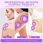 Geiserailie 16 Pcs 4 Sizes Cupping Therapy Set Silicone Cupping Massage Cups Professional Chinese Therapy Cup Vacuum for Body Muscle Nerve(Purple)