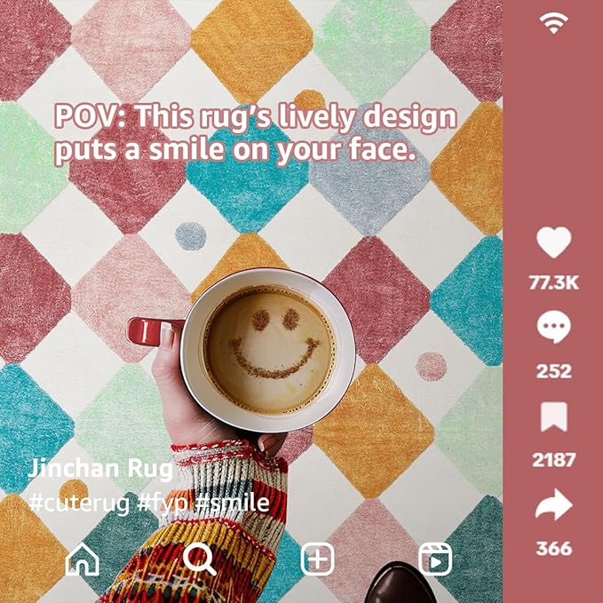 jinchan Kids Rug for Classroom 8ft Radius Corner Washable Area Rug Modern Colorful Quarter Circle Rug Soft Non-Slip Carpet for Nursery Playroom Daycare Reading Nook Living Room Confetti on Cream