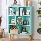 LEYAOYAO 7 Cube Bookshelf 3-Tier - Mint Green