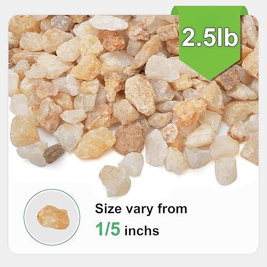 2.5 lbs Coarse Silica Sand for Indoor Plants, 1/5 Inch Natural Decorative Gravel for Vases, Aquariums, Terrarium, Fish Tank, Drainage Rocks for Potted Plants, Bamboo, Succulent, Crafts, Cactus