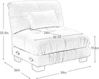 Armless Sofa W/1 Pillow - Pink