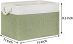 Bidtakay Large Fabric Baskets for Organizing [3-pack] Closet Organizers and Storage Baskets for Gifts Empty Foldable Nursery Baskets for Toy Storage 15 X 11 X 9.5 Inches (White&green)