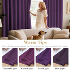 H.VERSAILTEX Blackout Curtains for Bedroom Thermal Insulated Room Darkening Living Room Curtains 84 Inch Long Grommet Privacy Protection Window Curtain Panels/Drapes for Nursery, 2 Panels,Plum Purple