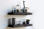Urban Legacy Reclaimed Barnwood Planks | Floating Shelves for Wall w/Flush Mount Shelf Bracket Set Included | Set of 2 (Coffee Bean, 18"x 7"x 2")