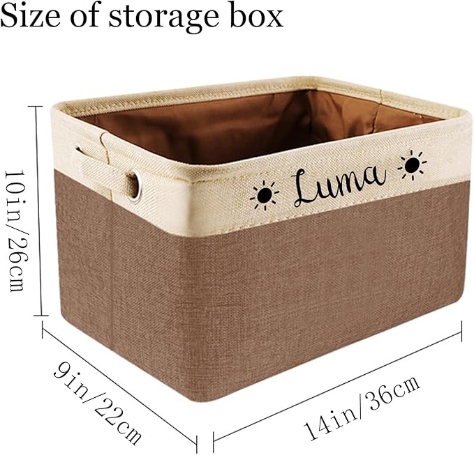 Personalized storage boxes for children Customize the name and icon, A foldable storage box bins for children's clothes, toys, books, etc Storage baskets suitable for both boys and girls (Blue)