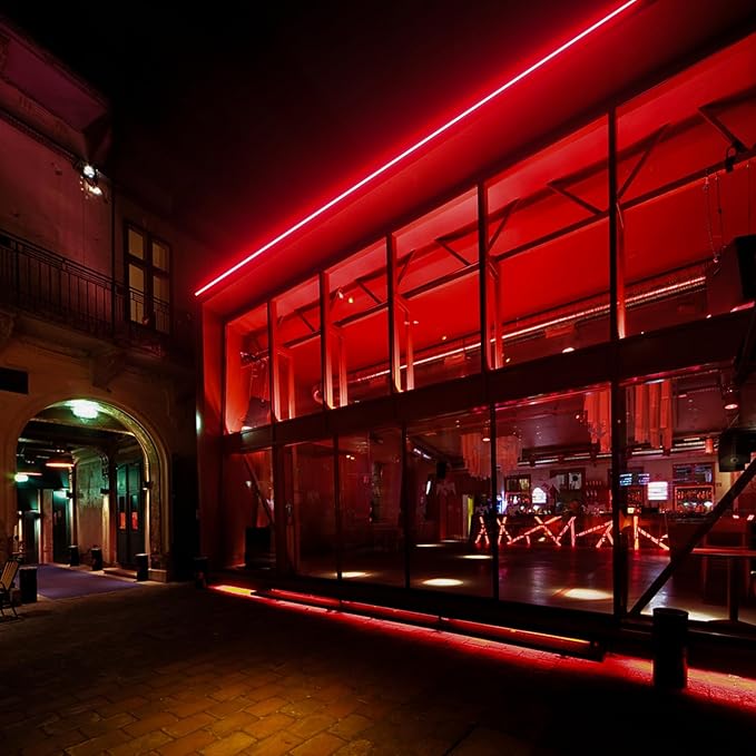 GZBtech Flexible LED Neon Rope Lights 33FT,AC 110-120V Waterproof Strip Light, 120 LEDs/M Cuttable Connectable Neon Lighting for Indoor Outdoor Home Decor/Commercial Building Use-Red 10M