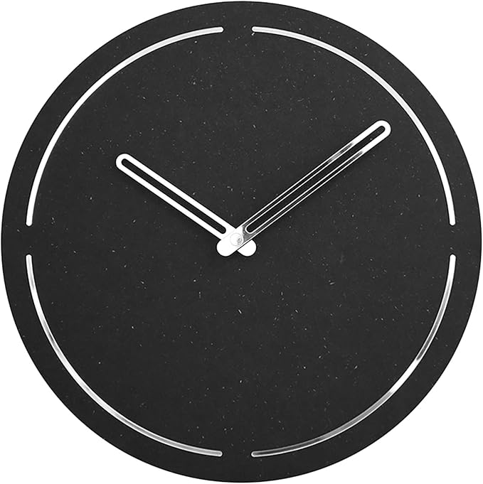 Stephanie Imports Modern Minimalist Dark Concrete Gray Silent Wall Clock (Silver)