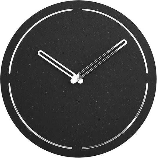 Stephanie Imports Modern Minimalist Dark Concrete Gray Silent Wall Clock (Silver)