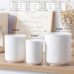 Food Storage Containers with Airtight Lids: Ceramic Canister Sets for Kitchen Countertop - Porcelain Jar for Coffee Tea Flour Sugar Rice Cookies Candy - White (23+42+75 oz)