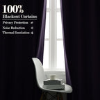 150 Inches Extra Wide Room Divider Draperies, Pinch Pleat Drapes, Absolutely Blackout Sliding Door Drapery, Total Privacy Ceiling Track Curtains, 150" W by 96" L, Violet (1 Panel)