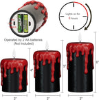 Wondise Halloween Flameless Candles with 6H Timer, Battery Operated Dripping Real Wax Black LED Pillar Candles 3D Wick Flickering Spooky Halloween Indoor Decoration (3 Pack, 3 x 4,5,6 Inches)