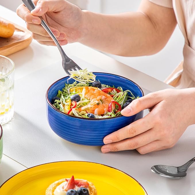vancasso Bonita Dinnerware Sets 18 Pieces, Stoneware Dishes Set for 6, Plates and Bowls Set, Dinshwasher and Microwave Safe, Multicolor
