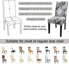 JQinHome Chair Covers for Dining Room Set of 6, High Stretch Removable Washable Parsons Chair Slipcover for Home Party Hotel Wedding Ceremony (Flower,6PCS)