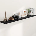 72 Inch Floating Shelves Black, 72 x 9 Rustic Wooden Fireplace Mantel, 9 Inch Floating Shelf for Wall, Farmhouse Wall Shelves for Home Storage & Display