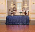 SquarePie Sequin Tablecloth Rectangular 90 x 132 Inch Navy Blue Bling Sparkly Table Linen for Wedding Party