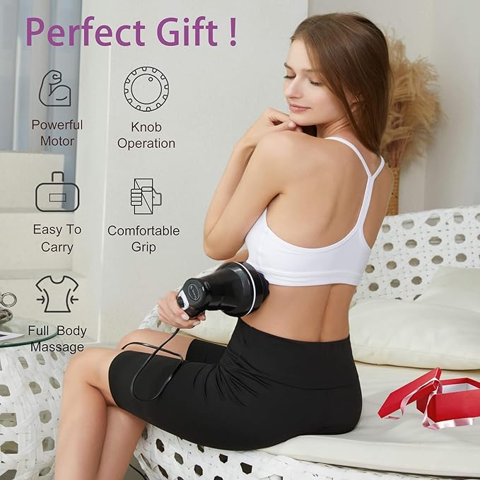 Body Sculpting Machine for Women - 6-Speed Cellulite Massage & Lymphatic Drainage Device with Lipo Roller, Handheld Home Use for Belly Fat, Stomach, Thighs & Buttocks Sculpting