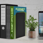 Acrimet Metal Bookends, Jumbo Size 9" H x 4" W x 4-1/2" D, Non-Skid Book Stand for Shelves, Heavy Duty Book Stopper, Black, 1 Pair