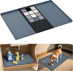 URMONA Waterproof Silicone Under Sink Mat 34'' x 19'' Shelf Liner for Kitchen and Bathroom, Cabinet and Counter Protector, Storage and Organizers, Litter Mat, Pet Cat Puppy Essentials(Dark Grey)