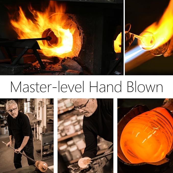 White Red Wine Glasses Set of 6 – 18oz Red Wine Glasses with Tall Long Stem,【Hand Blown】Crystal Wine Glasses- Square Wine Glasses with flat bottom, Wine gifts for Christmas, Wedding, Birthday,