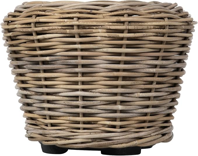 Rattan Kobo Indoor Outdoor Planter Basket with Plastic Pot Small 25-Gallon Soil Capacity