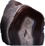 AMOYSTONE Earth Tone Agate Candle Stand 1.5-2lb Spa & Yoga Studio Essential | Natural Brazilian Stone | Meditation Sanctuary Decor | Eco-Friendly Spiritual Gift