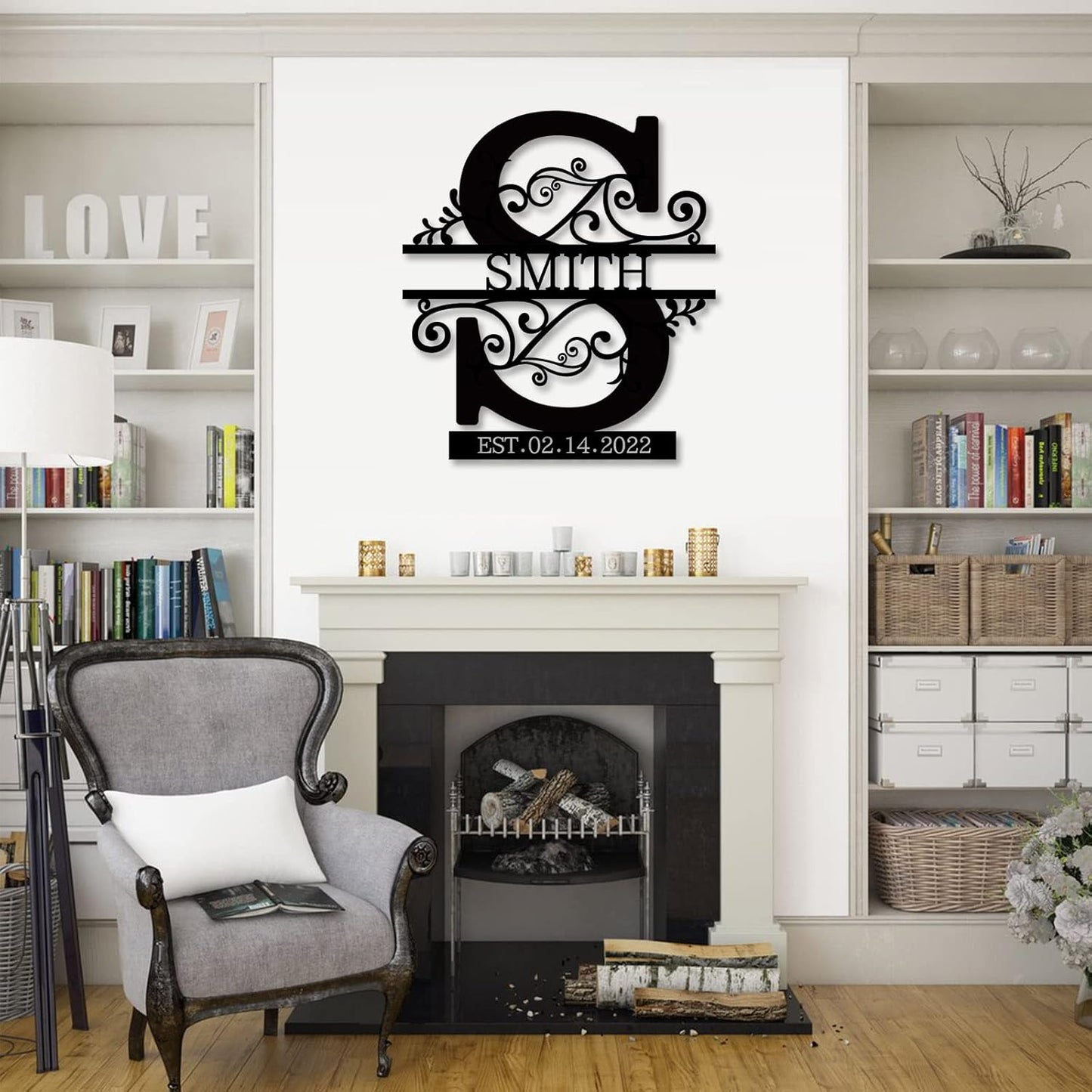 Custom Metal Name Sign | Personalized Metal Signs | Split Letter Monogram Wall Decor | Last Name Sign | Family Name Sign | Anniversary Wedding Gift | Outdoor Metal Art | Housewarming Gift