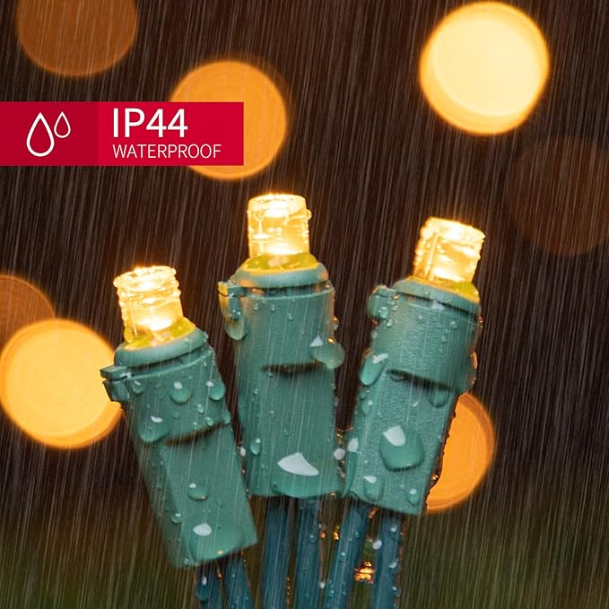 100 Count Yellow - String Lights - 21.6FT LED Christmas Lights, Mini led Lights for Indoor Outdoor Home Holiday Party Wedding Independence Day Decoration