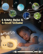 Bunny Alarm Clock for Kids with Night Light, Sleep Training Clock Time to Wake Clock, Rechargeable Silicone Light for Bedroom, Perfect Sleep Companion for Boys Girls