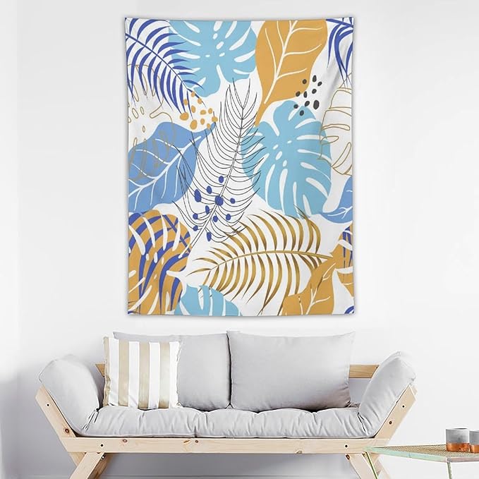 ICMOLYYENLO Tropical Palm Leaves Wall Tapestry, Wall Art for Room Decoration Beautiful Wall Hanging for Bedroom Living Room Dormitory Apartment 60x80 Inch