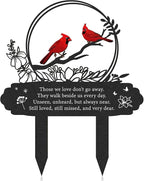 Personalized Cemetery Memorial Metal Stakes, Cardinals Memorial Grave Markers,Graden Decorations for Loss of Mother Father, Outdoor Sympathy Decor Gift