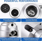 Powerful 1HP Stainless Steel Garbage Disposer, Dishwasher-Friendly and Continuous Feeding Waste Disposer, Grinding Material Four-Stage Grinding, Silver