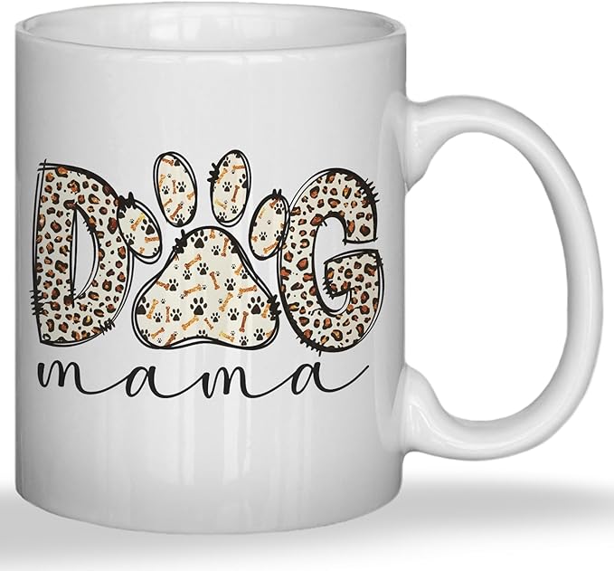 JINYO Dog Mama Mug, Dog Mom Coffee Cup, Dogs Lover Owner Gifts for Women, Pet Lover Gifts Ceramic Coffee Tea Mug 11 oz